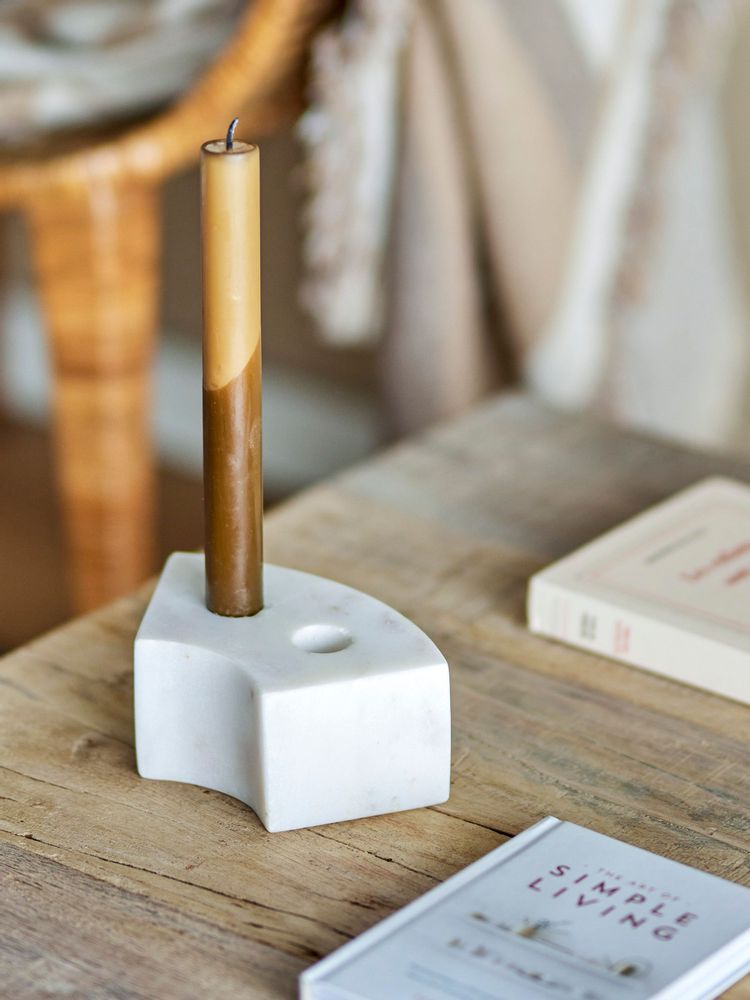 Bougeoirs et photophores - Florida Bougeoir, Blanc, Marbre - BLOOMINGVILLE MULTIBRAND HOUSE