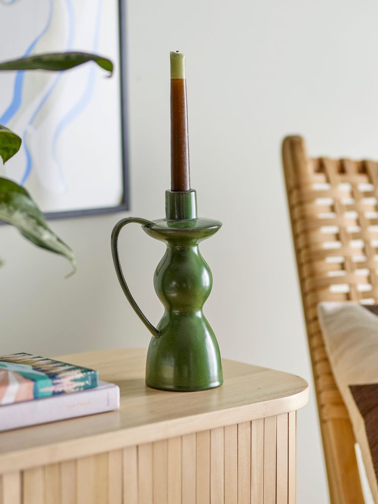 Candlesticks and candle holders - Fija Candle Holder, Green, Stoneware - BLOOMINGVILLE MULTIBRAND HOUSE