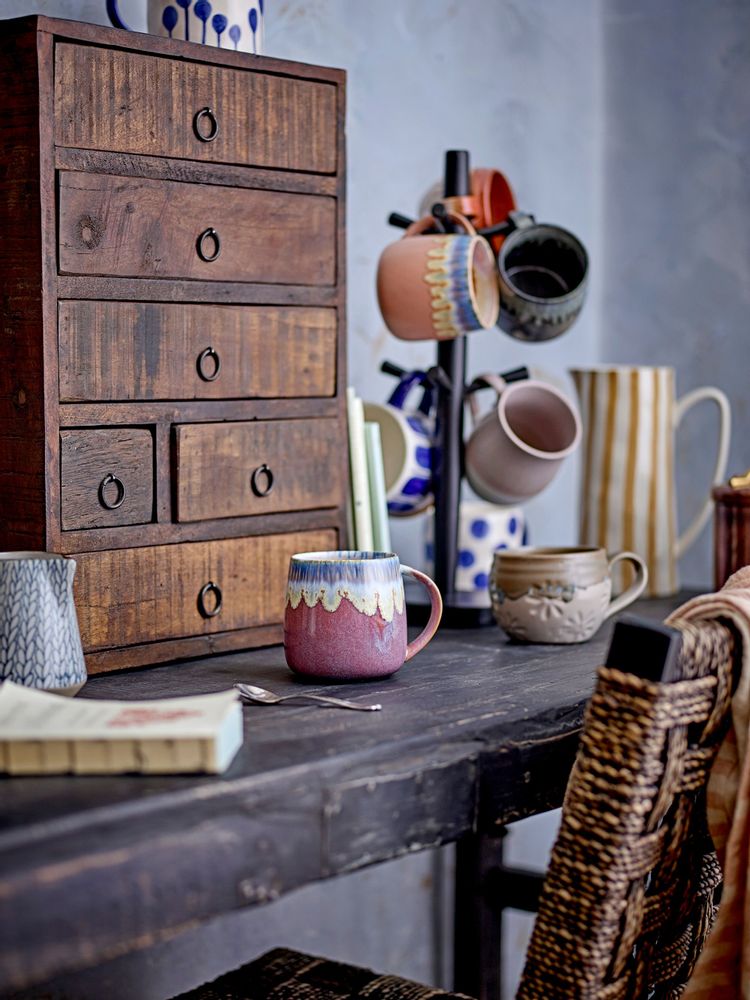 Accessoires à fixer - Tippie Présentoir à tasses, Noir, Pin - CREATIVE COLLECTION
