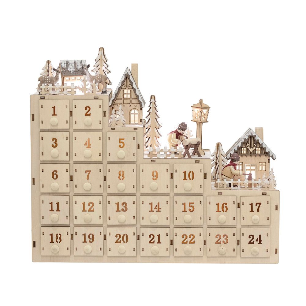Decorative objects - Richie Calendar w/light, Nature, Plywood - BLOOMINGVILLE MULTIBRAND HOUSE