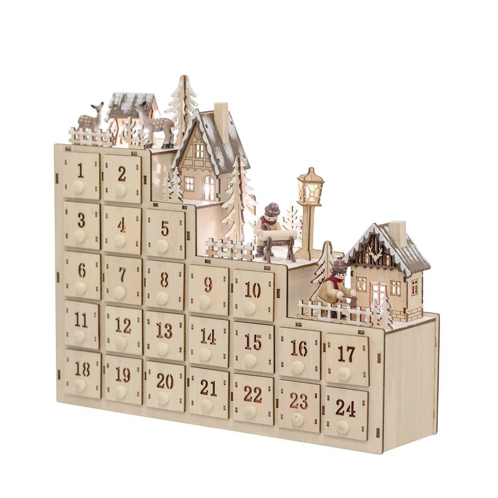 Decorative objects - Richie Calendar w/light, Nature, Plywood - BLOOMINGVILLE MULTIBRAND HOUSE