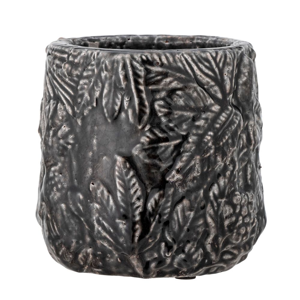 Pots de fleurs - Nikou Pot de fleurs déco, Noir, Terre cuite - CREATIVE COLLECTION