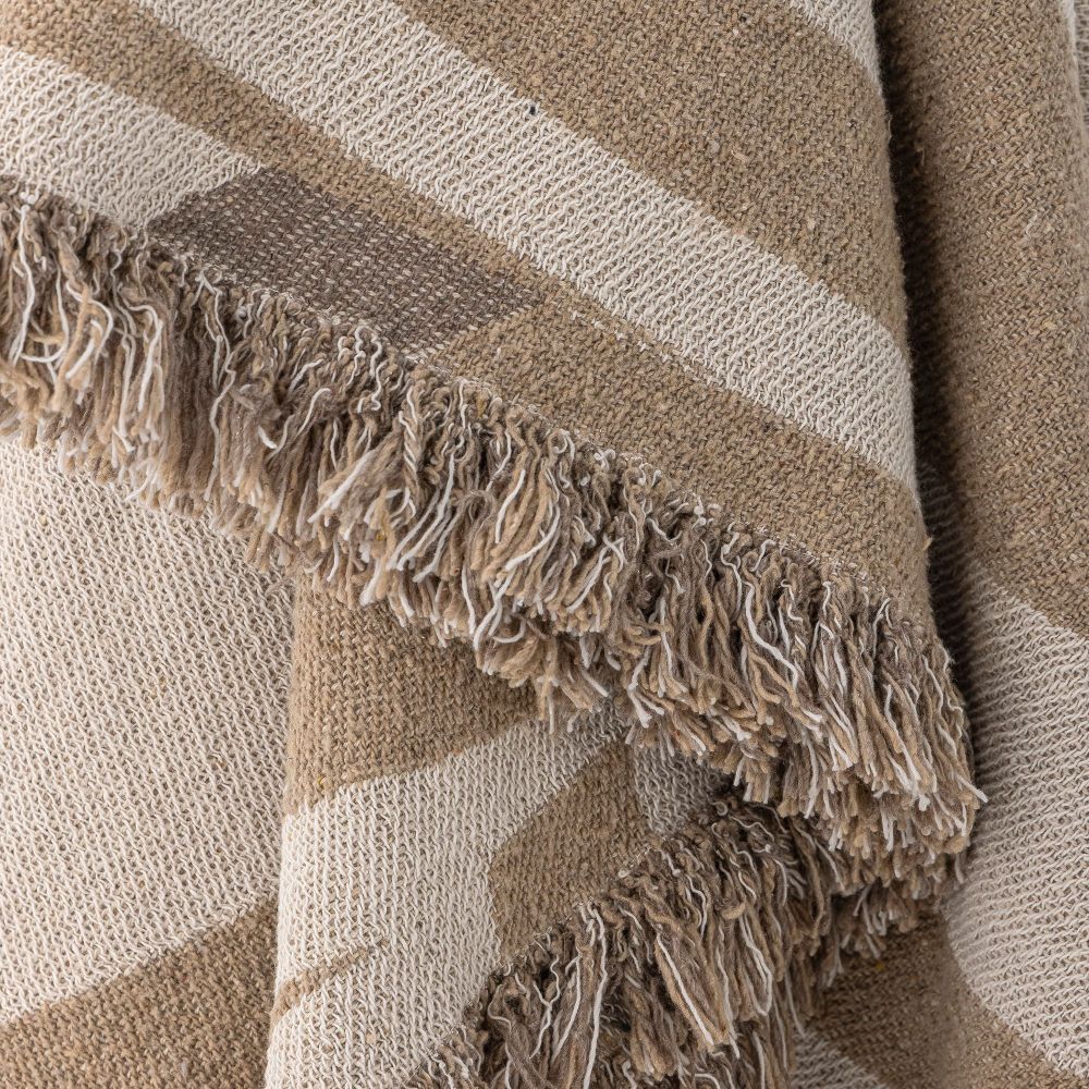 Throw blankets - Orinoco Throw, Nature, Recycled Cotton - BLOOMINGVILLE MULTIBRAND HOUSE