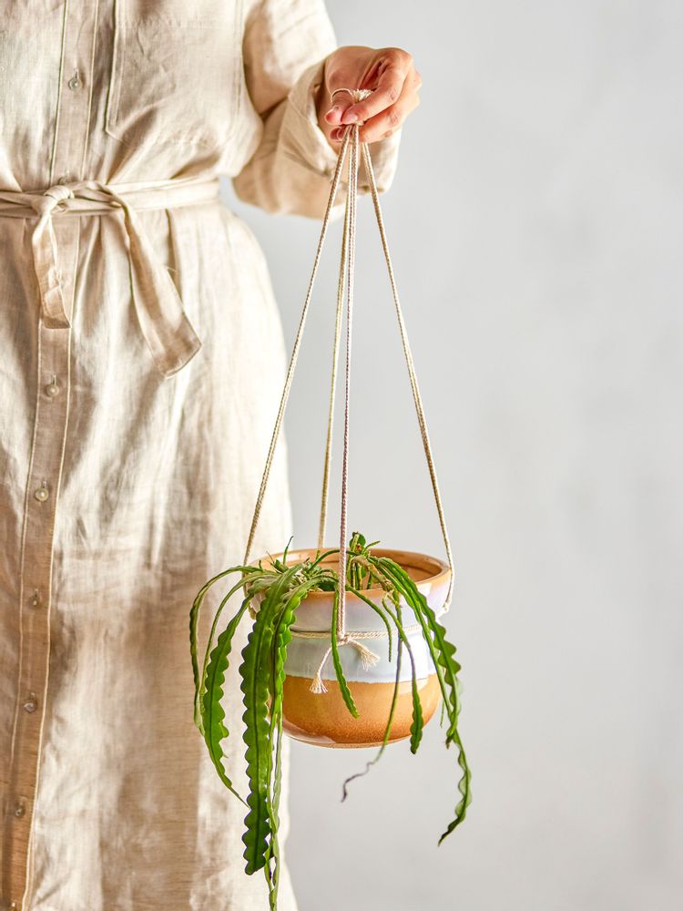 Pots de fleurs - Linor Pot de fleur suspendu, Blue, Grès - BLOOMINGVILLE MULTIBRAND HOUSE