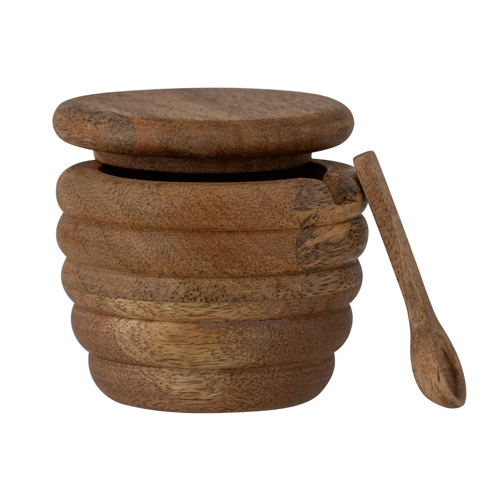 Kitchen utensils - Tilda Salt Jar w/Spoon, Nature, Mango - CREATIVE COLLECTION