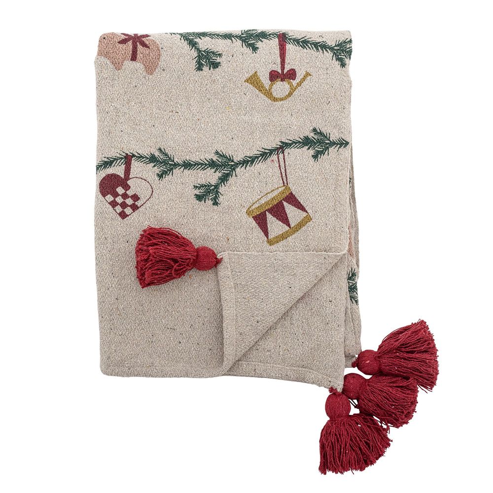 Throw blankets - Yule Throw, Nature, Recycled Cotton - BLOOMINGVILLE MULTIBRAND HOUSE