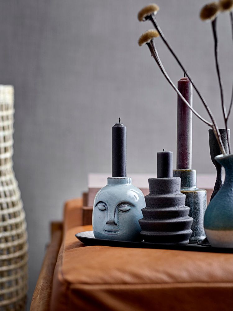 Bougeoirs et photophores - Emin Bougeoir, Noir, Grès - BLOOMINGVILLE MULTIBRAND HOUSE