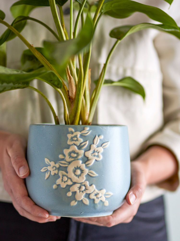 Pots de fleurs - Betino Pot de fleurs, Blue, Grès - BLOOMINGVILLE MULTIBRAND HOUSE