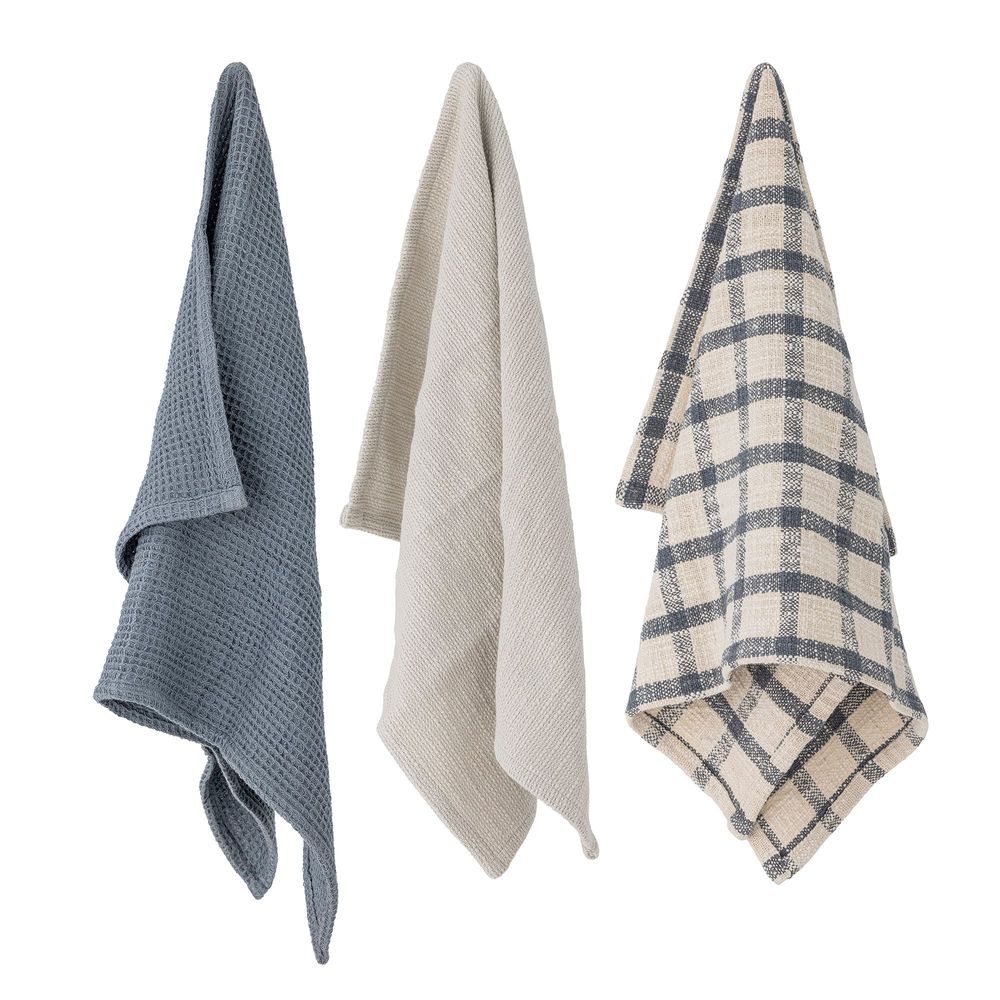Brushes - Impruneta Kitchen Towel, Blue, Cotton OEKO-TEX® Set of 3 - CREATIVE COLLECTION