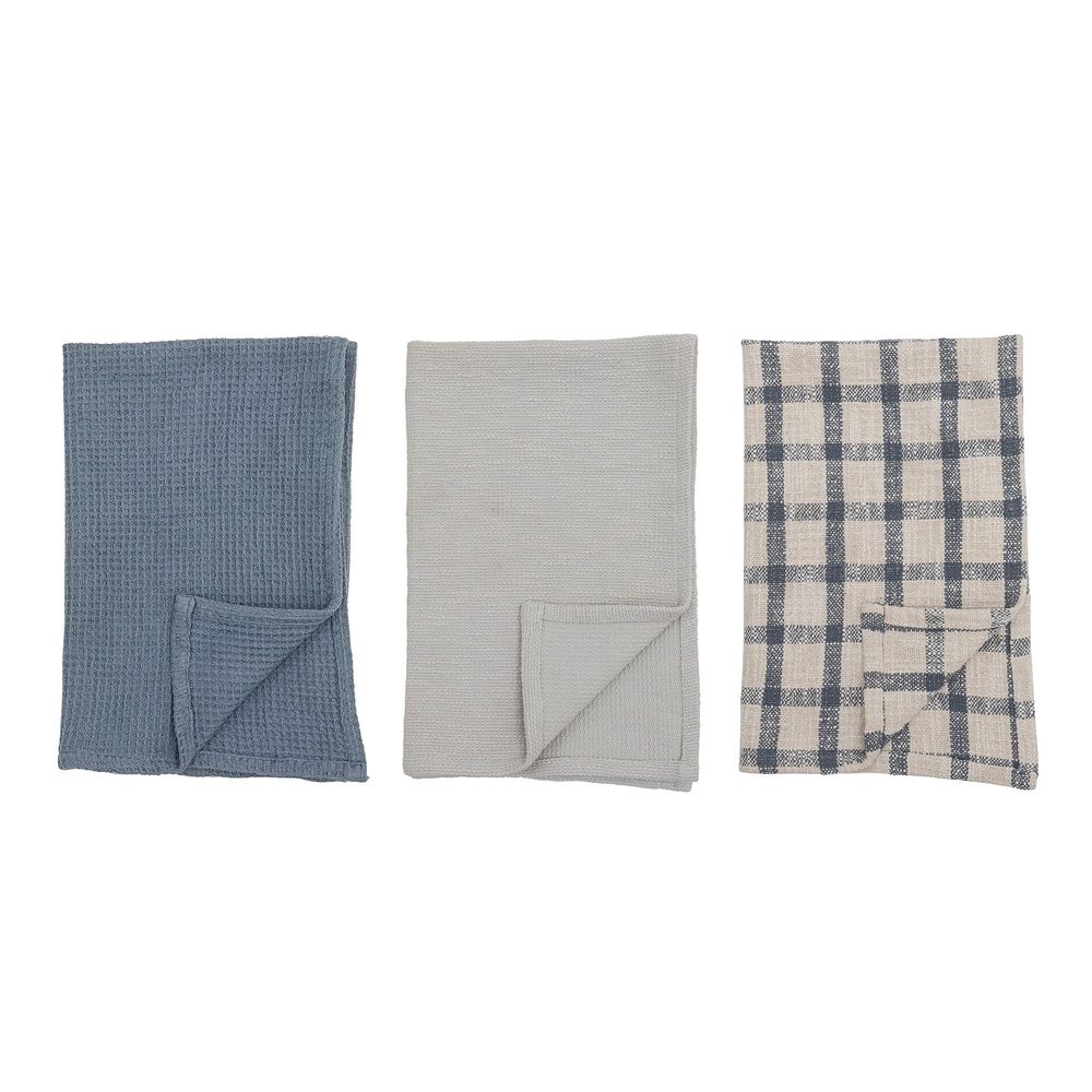 Brushes - Impruneta Kitchen Towel, Blue, Cotton OEKO-TEX® Set of 3 - CREATIVE COLLECTION