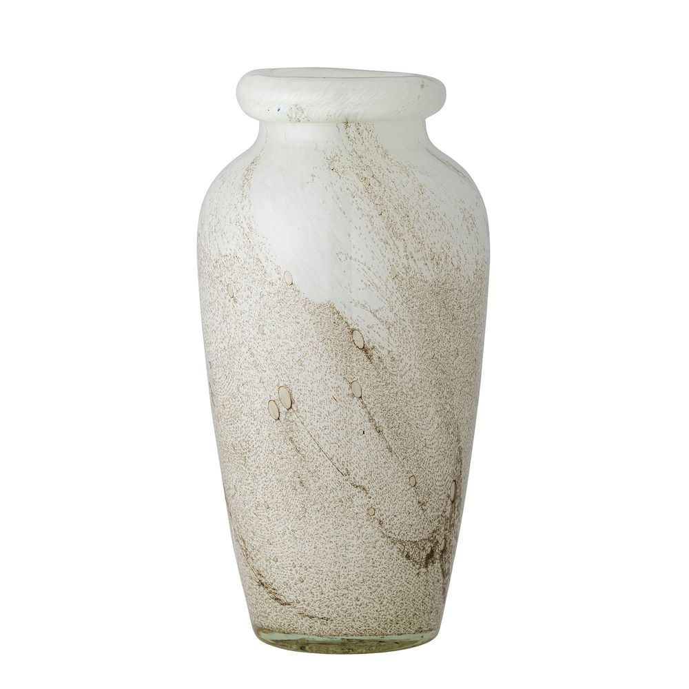 Vases - Lenore Vase, White, Glass - BLOOMINGVILLE MULTIBRAND HOUSE