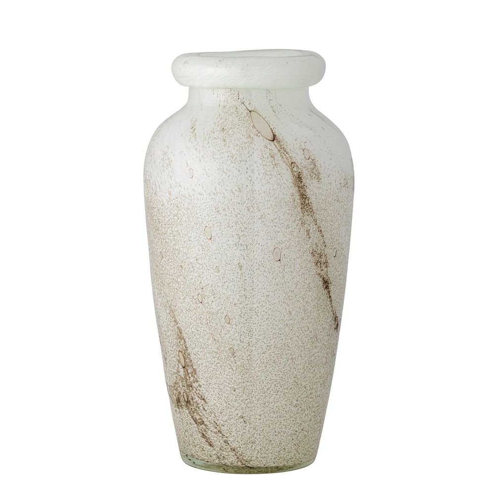 Vases - Lenore Vase, White, Glass - BLOOMINGVILLE MULTIBRAND HOUSE