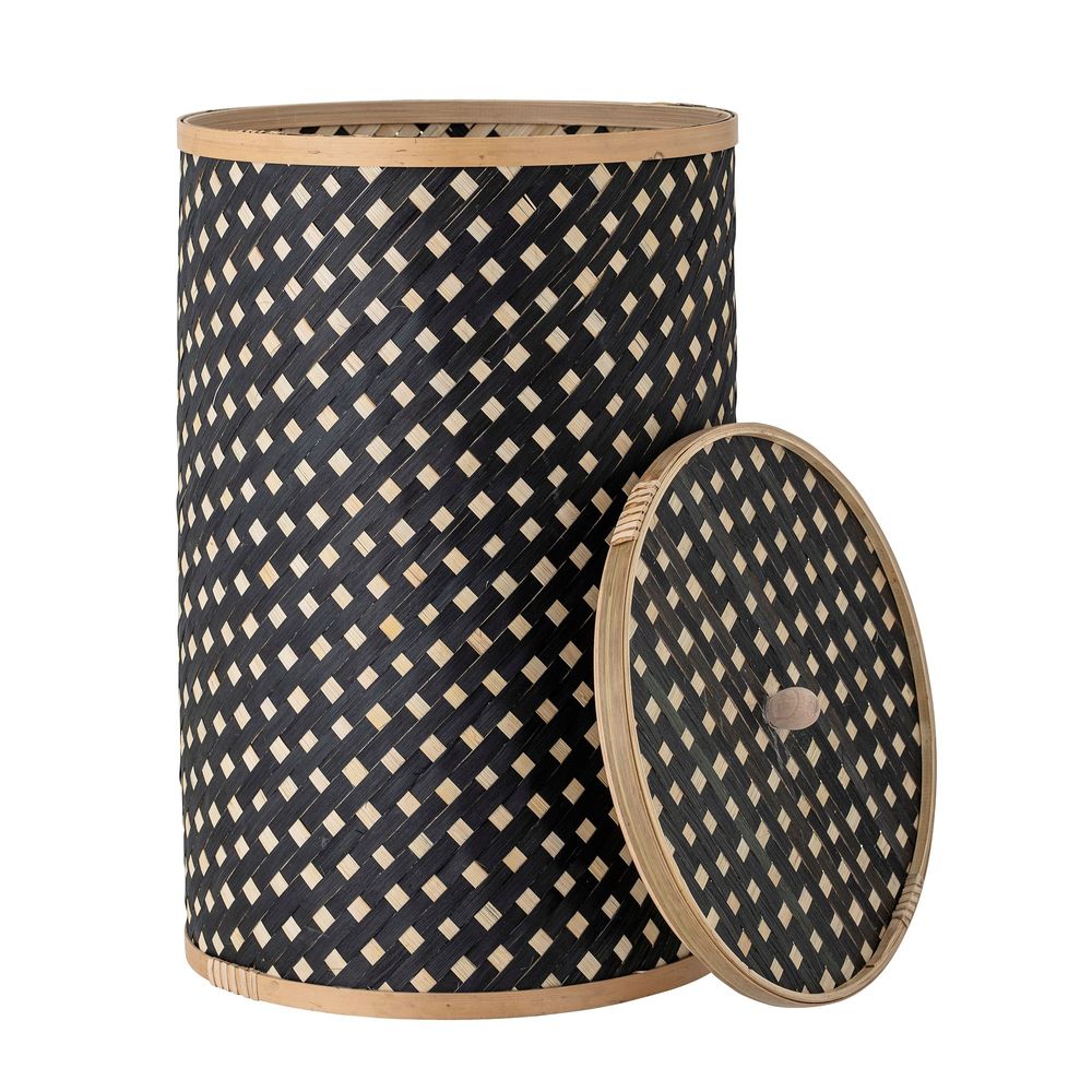 Shopping baskets - Jud Basket w/Lid, Black, Seagrass  - BLOOMINGVILLE MULTIBRAND HOUSE