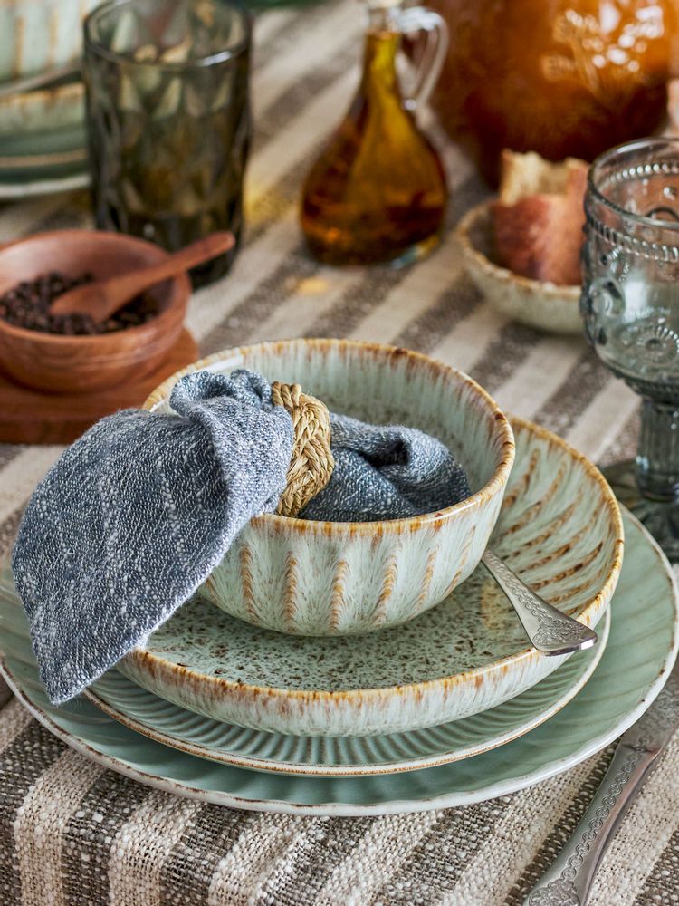 Napkins - Heidi Napkin, Blue, Cotton Set of 4 - CREATIVE COLLECTION