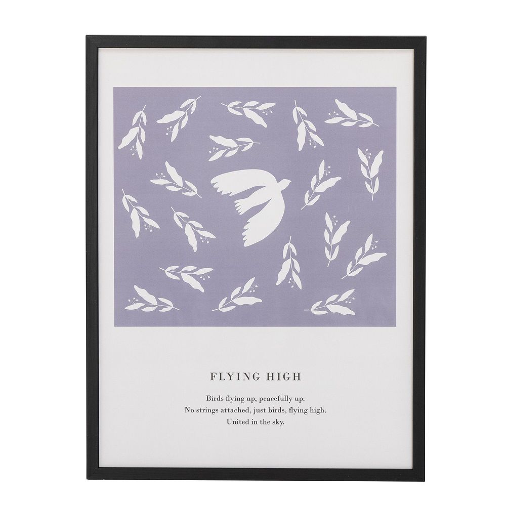 Other wall decoration - Flye Illustration w/ Frame, Black, Pine - BLOOMINGVILLE MULTIBRAND HOUSE