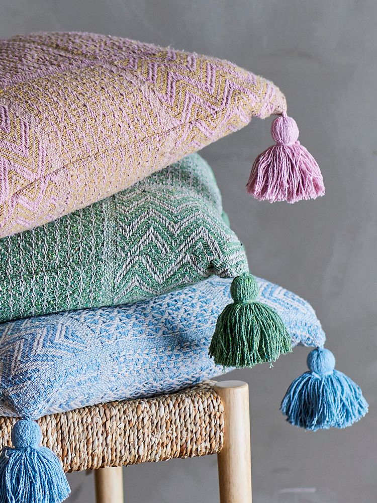 Coussins - Rodion Coussin, Blue, Coton recyclé - BLOOMINGVILLE MULTIBRAND HOUSE