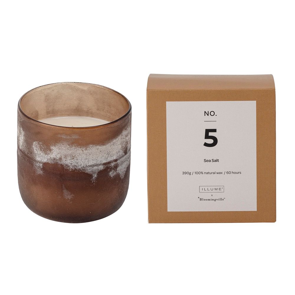 Candles - NO.5-Sea Salt Scent Candle, Brown, Wax - ILLUME X BLOOMINGVILLE