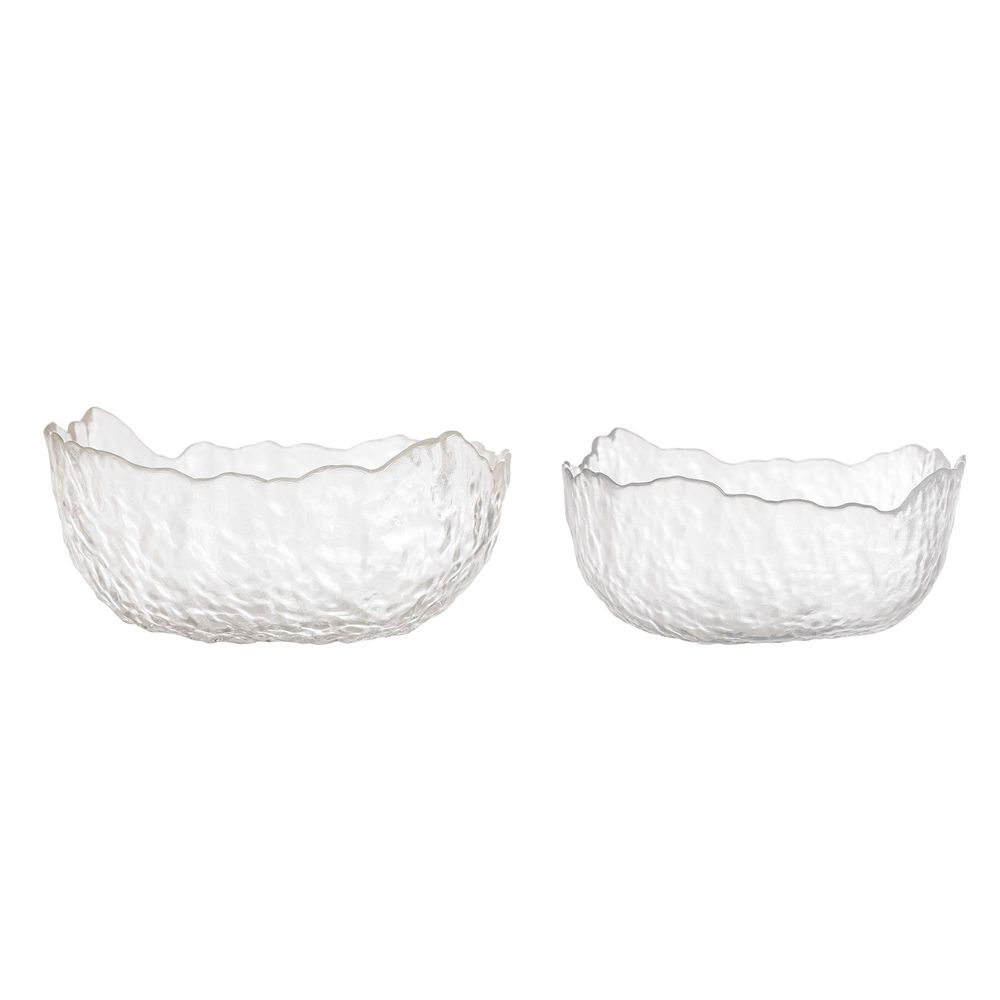 Bowls - Hewan Bowl, Clear, Glass Set of 2 - BLOOMINGVILLE MULTIBRAND HOUSE