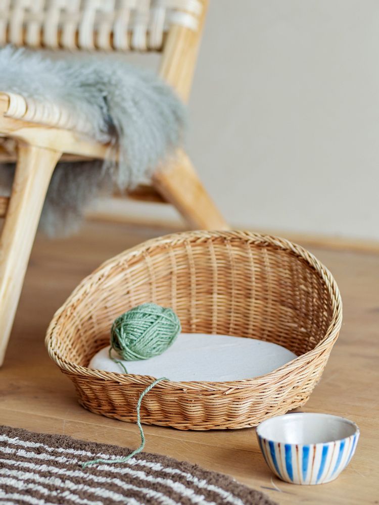 Pet accessories - Tille Cat Basket, Nature, Rattan - BLOOMINGVILLE MULTIBRAND HOUSE