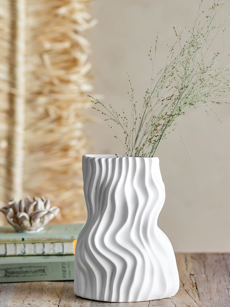 Vases - Sahal Vase, Blanc, Céramique - BLOOMINGVILLE MULTIBRAND HOUSE