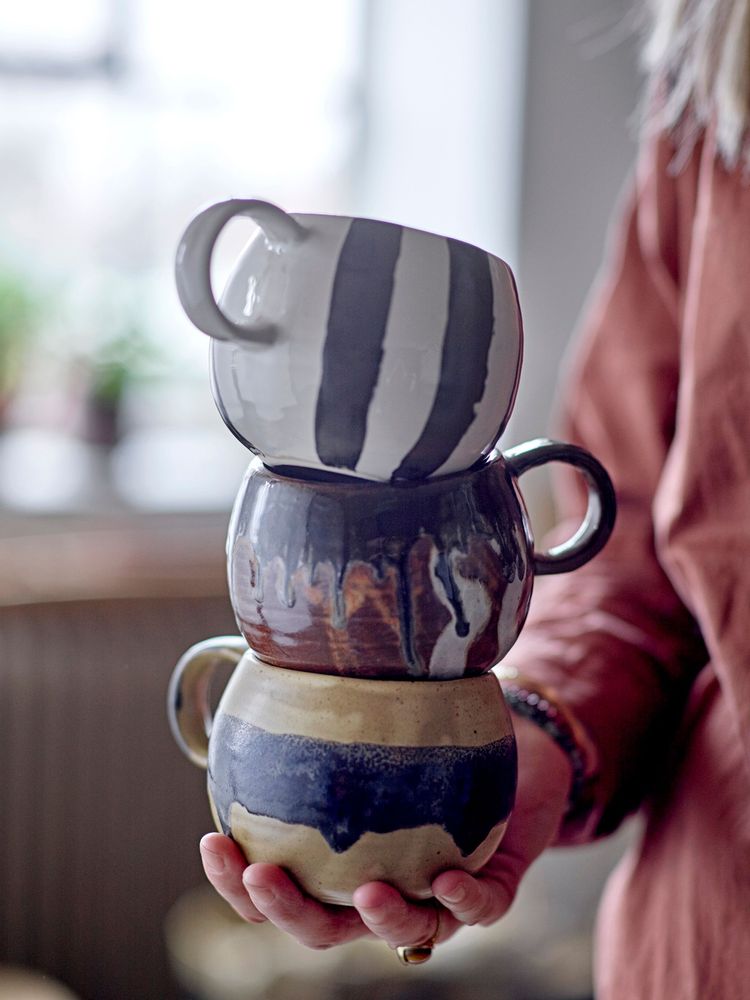 Tasses et mugs - Serina Mug, Noir, Grès - BLOOMINGVILLE MULTIBRAND HOUSE