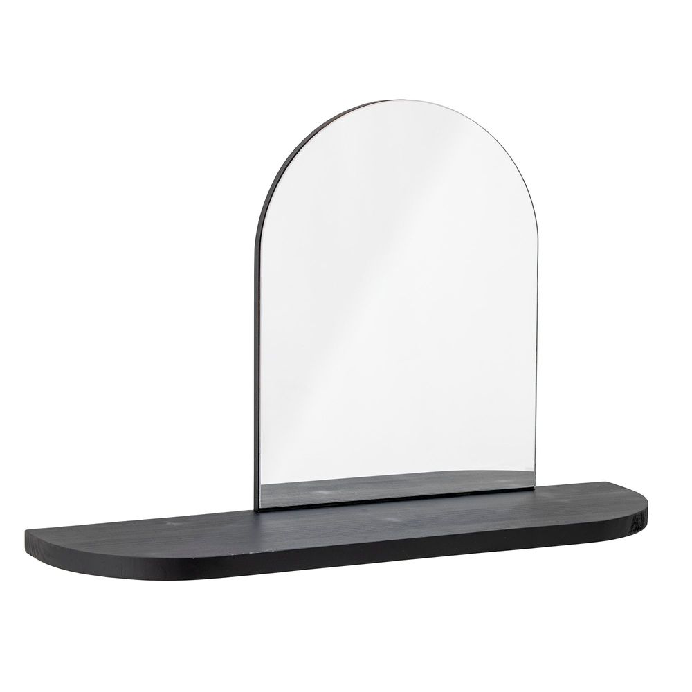 Mirrors - Annlie Mirror w/Shelf, Black, MDF - BLOOMINGVILLE MULTIBRAND HOUSE