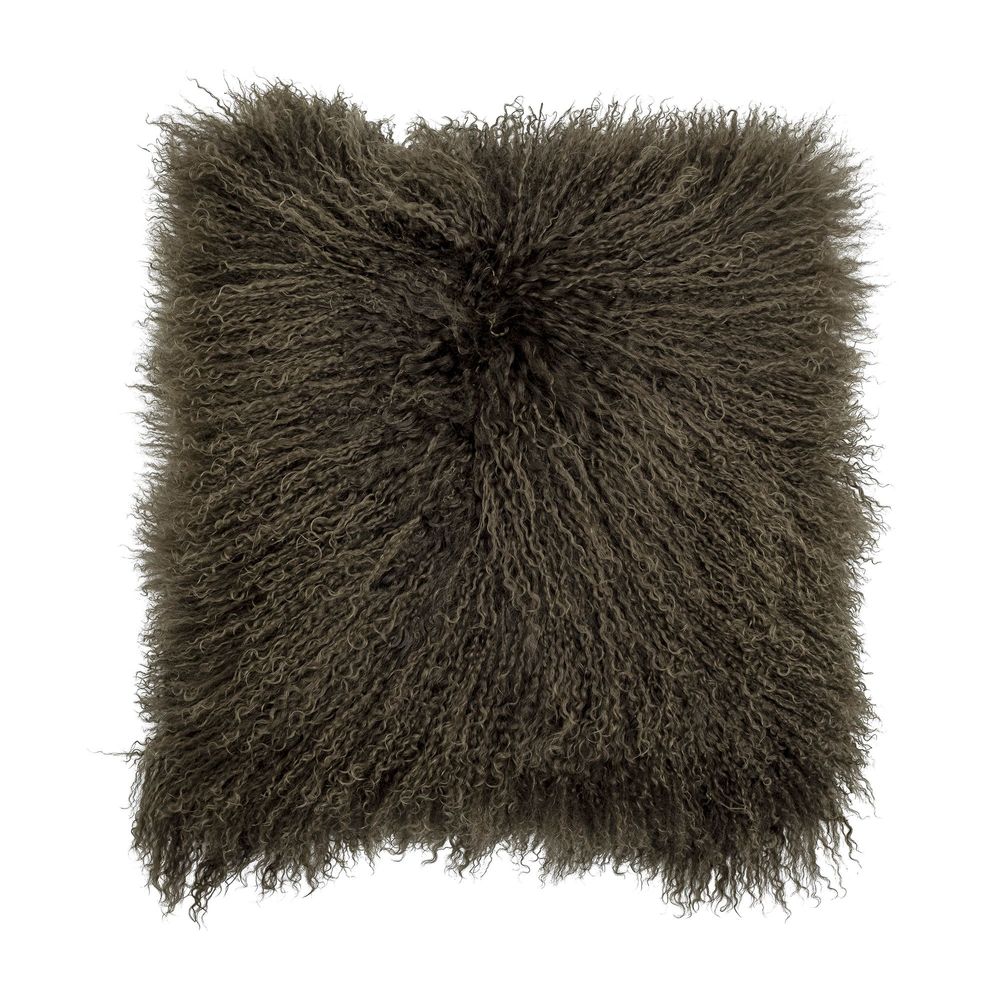 Cushions - Pansy Cushion, Green, Lambskin Tibetian - BLOOMINGVILLE MULTIBRAND HOUSE