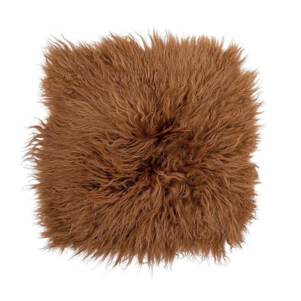 Tissus - Hilma Galette de siège, Marron, Lambskin Tibetian  - BLOOMINGVILLE