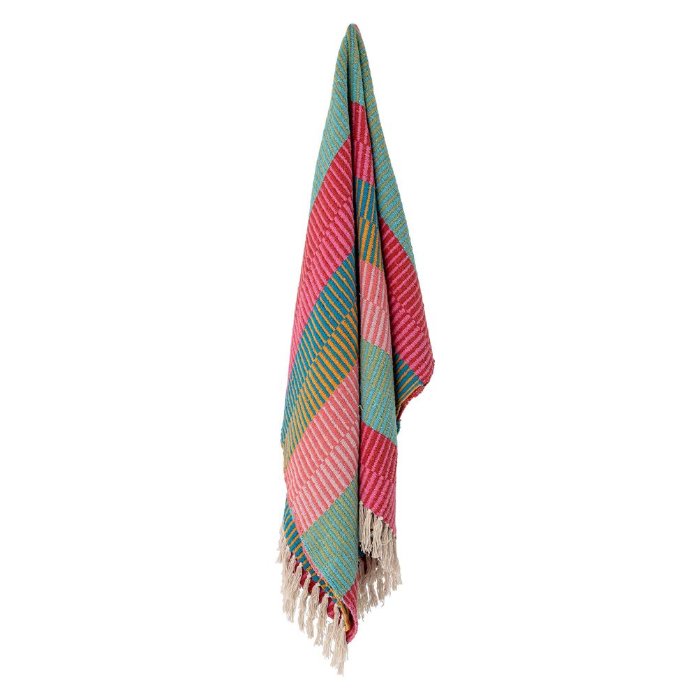 Plaids - Isnel Plaid, Verte, Coton recyclé - CREATIVE COLLECTION