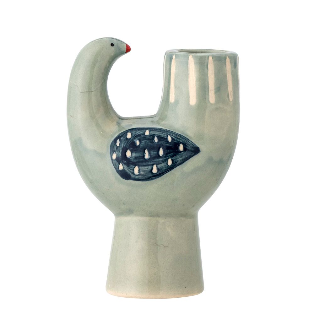 Candlesticks and candle holders - Trudy Candle Holder, Blue, Stoneware - BLOOMINGVILLE MULTIBRAND HOUSE