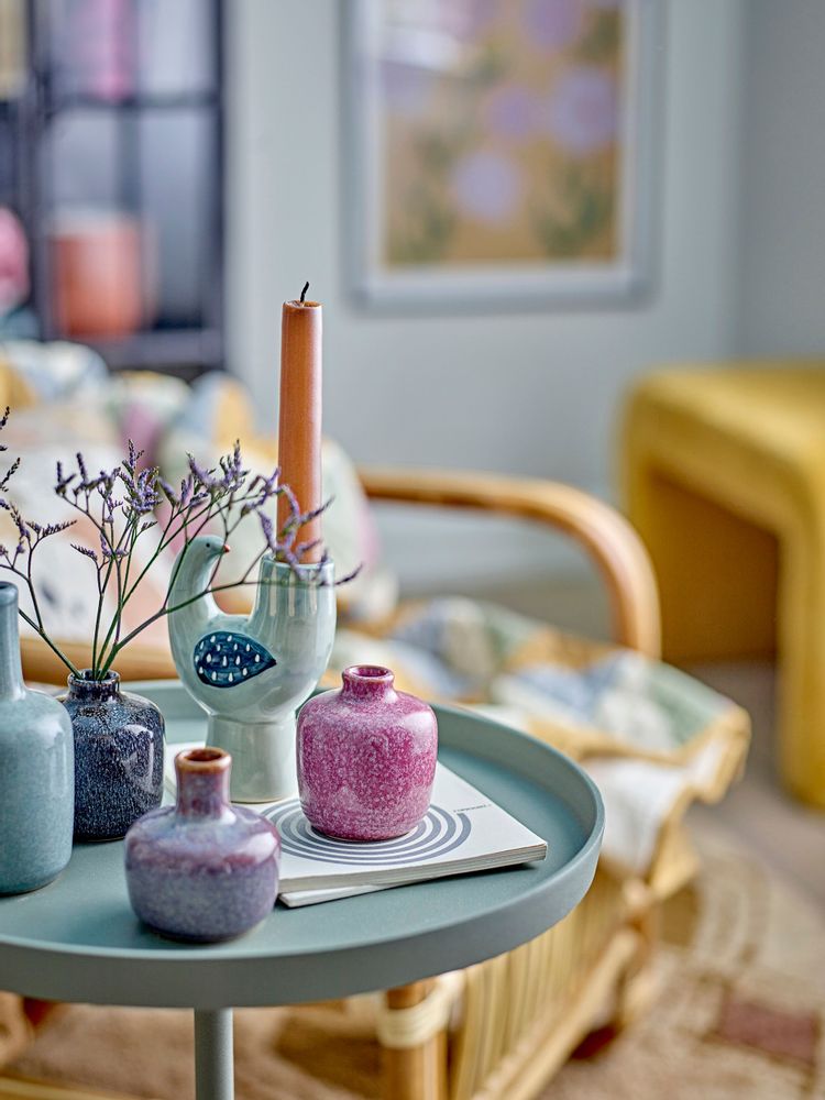 Candlesticks and candle holders - Trudy Candle Holder, Blue, Stoneware - BLOOMINGVILLE MULTIBRAND HOUSE