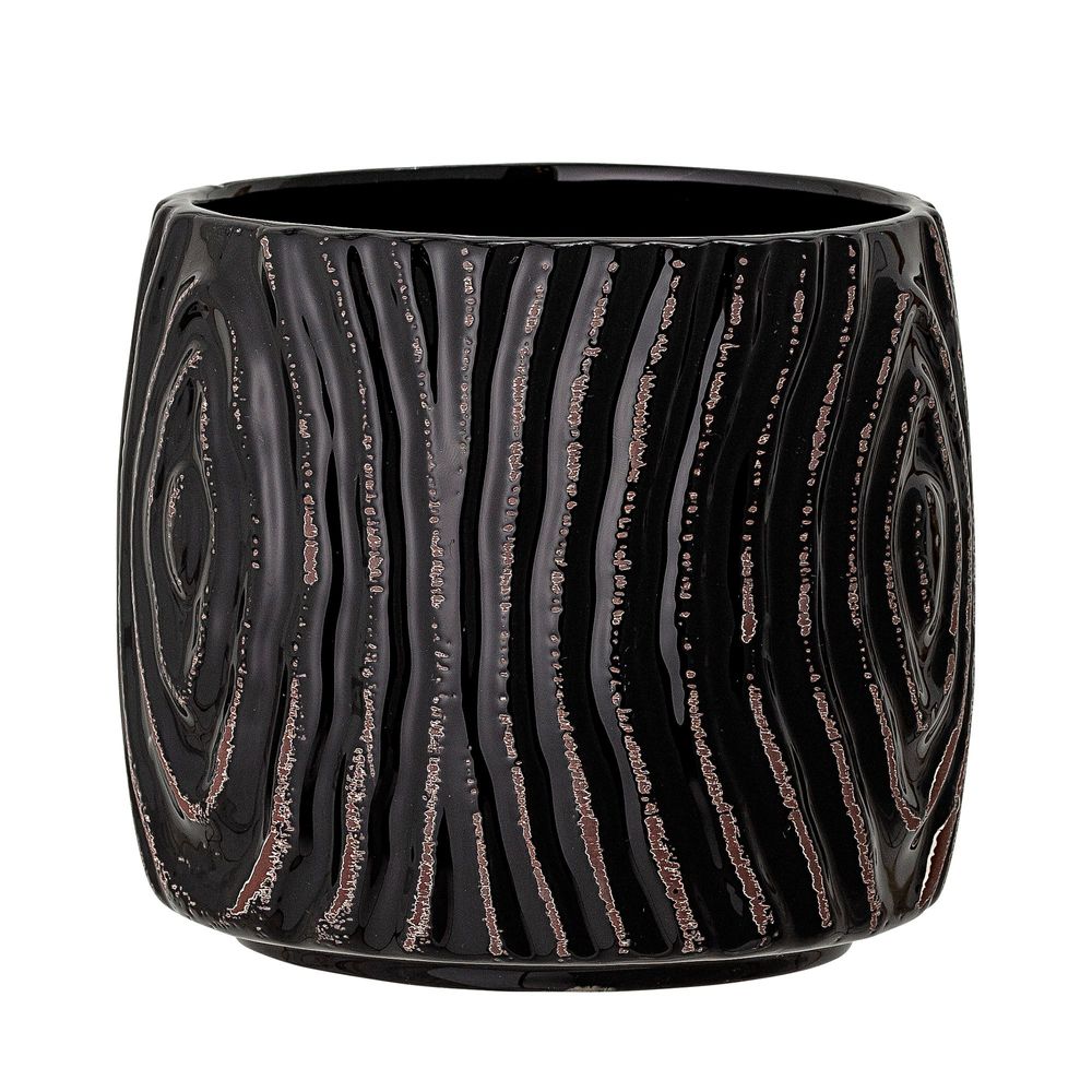 Flower pots - Hena Flowerpot, Black, Stoneware  - BLOOMINGVILLE MULTIBRAND HOUSE