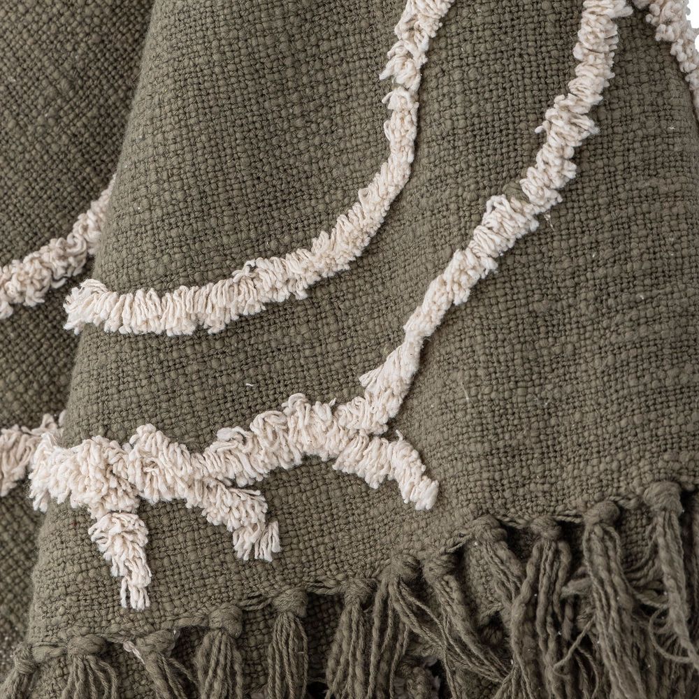 Throw blankets - Mirfield Throw, Green, Cotton - BLOOMINGVILLE MULTIBRAND HOUSE