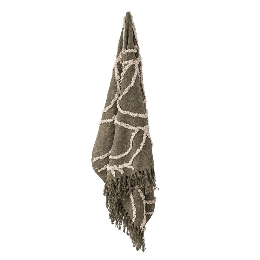 Throw blankets - Mirfield Throw, Green, Cotton - BLOOMINGVILLE MULTIBRAND HOUSE