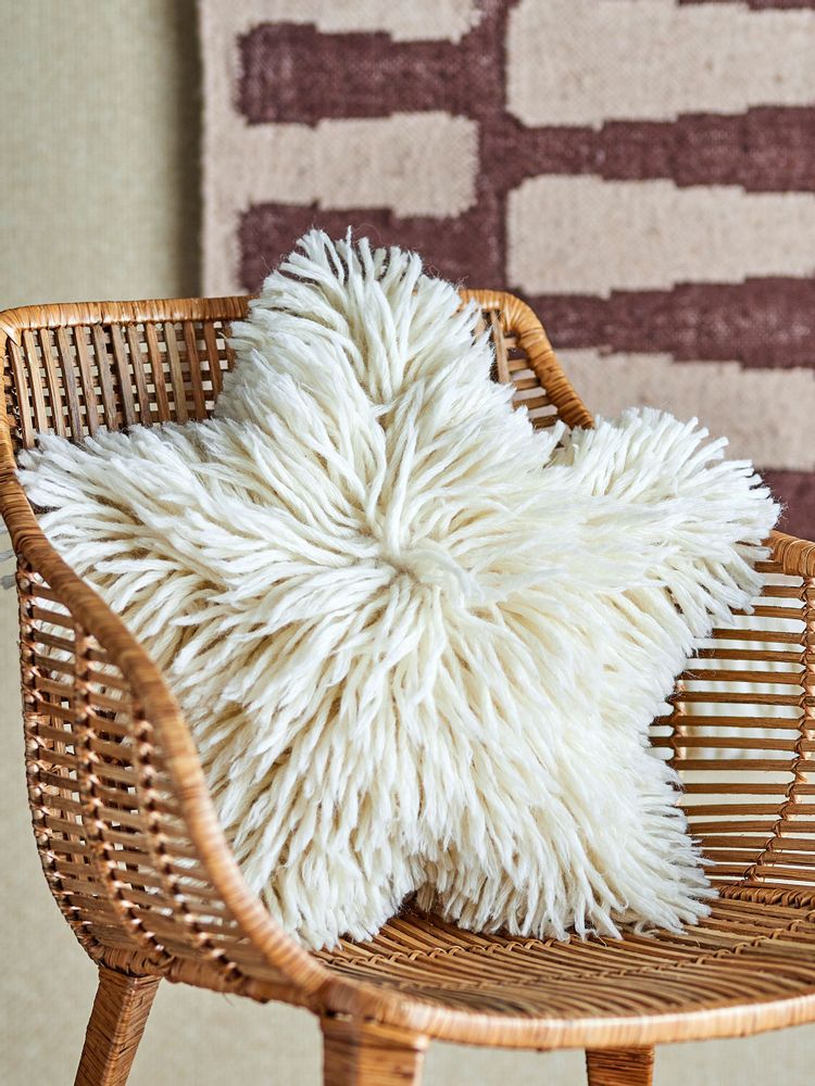 Cushions - Star Cushion, Nature, Wool - BLOOMINGVILLE MULTIBRAND HOUSE