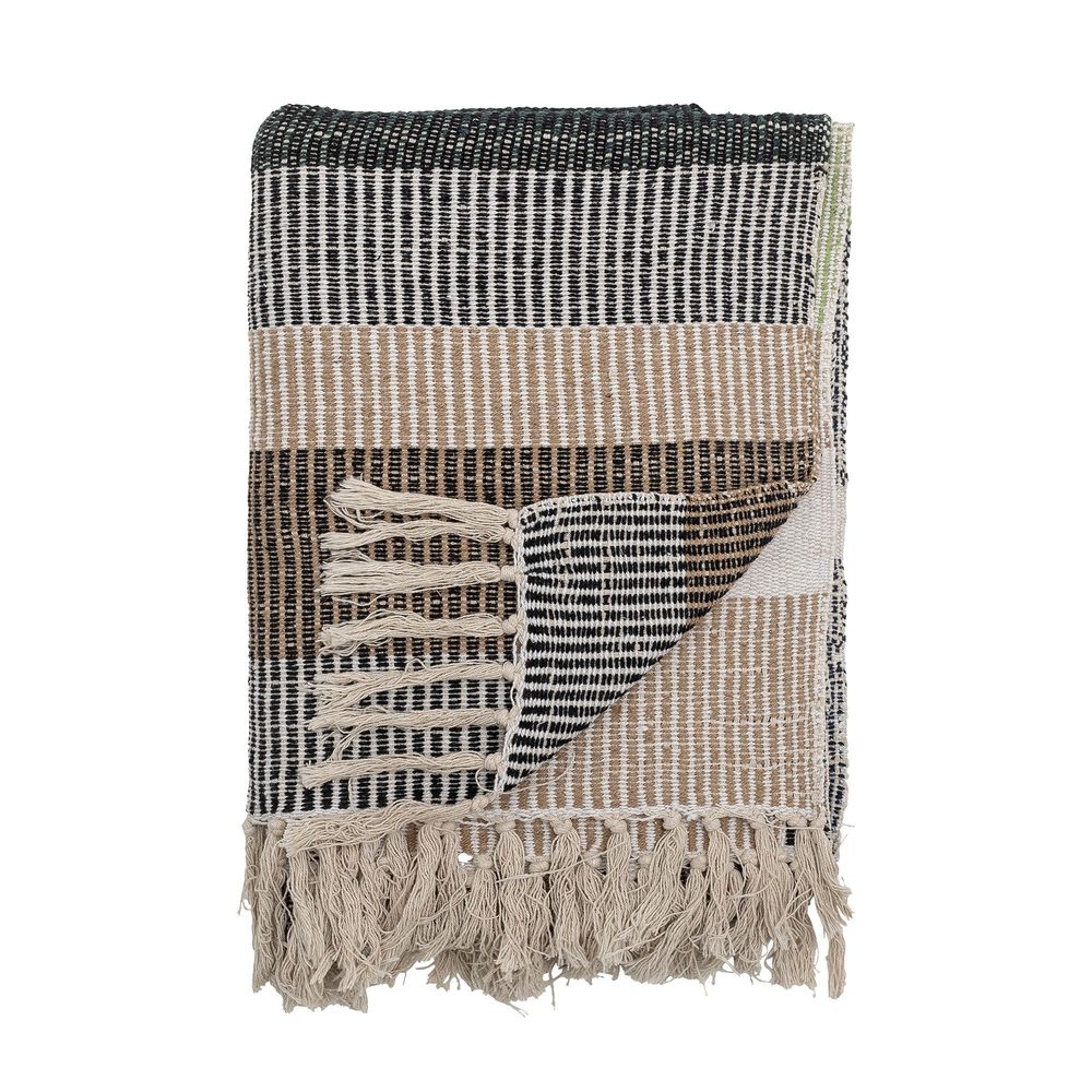 Throw blankets - Isnel Throw, Brown, Recycled Cotton - CREATIVE COLLECTION