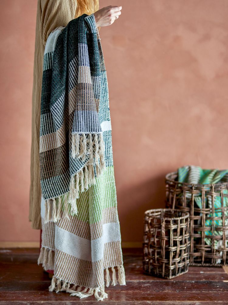 Throw blankets - Isnel Throw, Brown, Recycled Cotton - CREATIVE COLLECTION