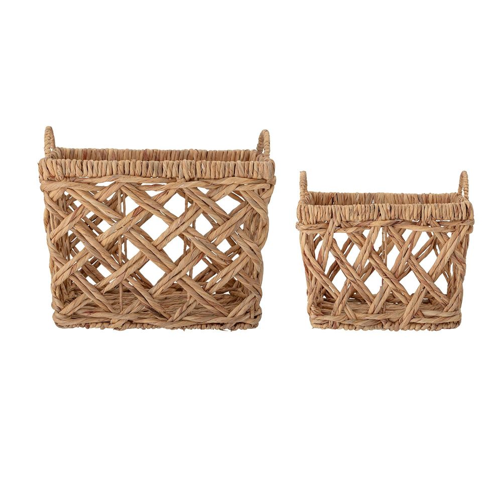 Shopping baskets - Sadia Basket, Nature, Water Hyacinth Set of 2 - BLOOMINGVILLE MULTIBRAND HOUSE