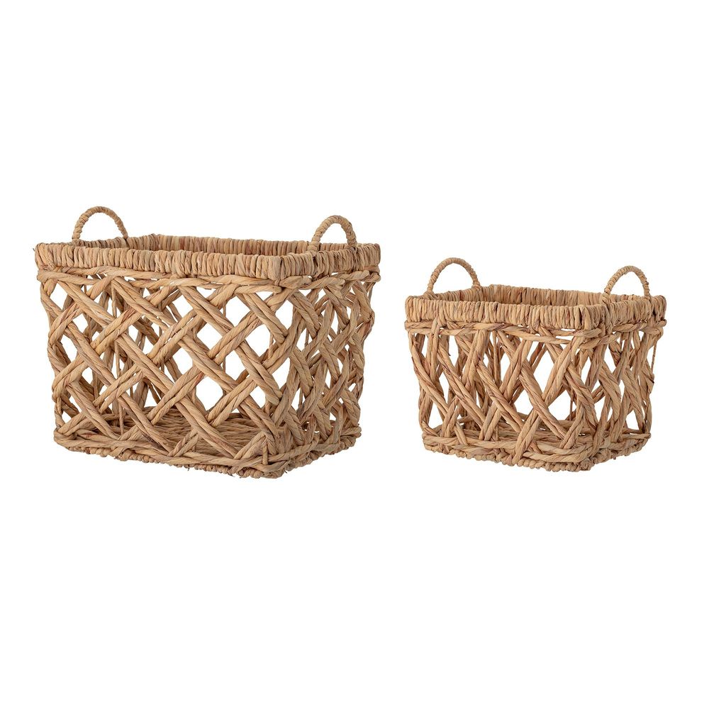 Shopping baskets - Sadia Basket, Nature, Water Hyacinth Set of 2 - BLOOMINGVILLE MULTIBRAND HOUSE