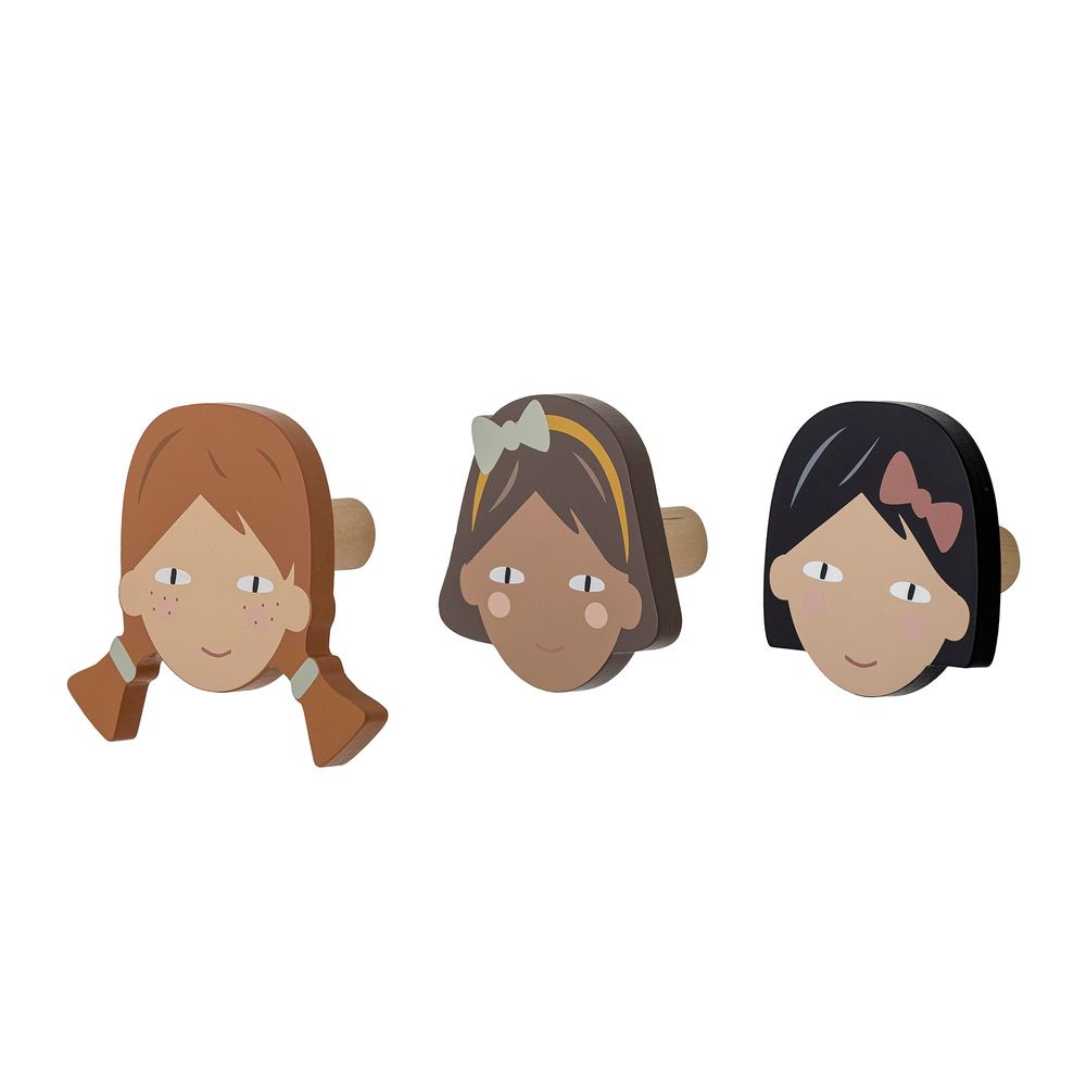 Mounting accessories - Rosalia Hook, Brown, MDF Set of 3 - BLOOMINGVILLE MINI