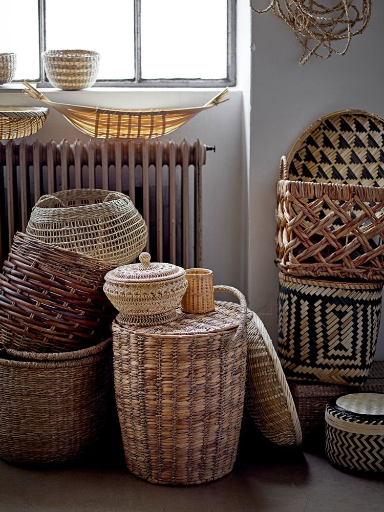 Shopping baskets - Ledu Basket, Nature, Rattan  - BLOOMINGVILLE MULTIBRAND HOUSE
