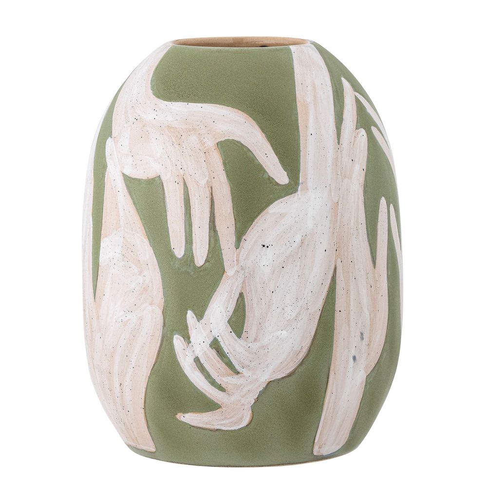 Vases - Adalena Vase, Verte, Grès - BLOOMINGVILLE MULTIBRAND HOUSE