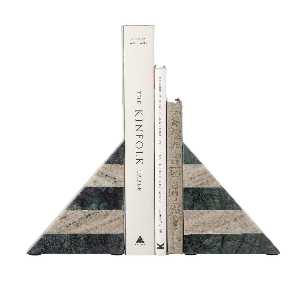 Decorative objects - Abir Bookend, Green, Marble Set of 2 - BLOOMINGVILLE MULTIBRAND HOUSE