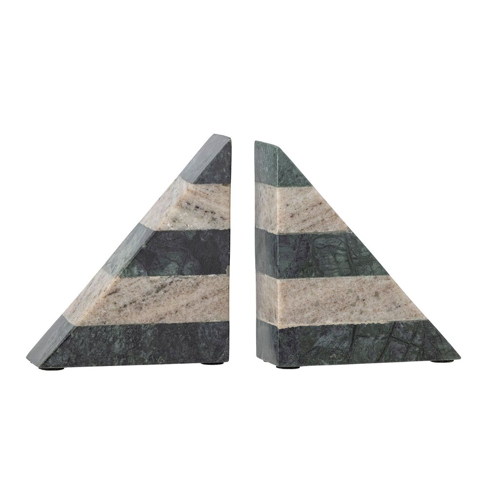 Decorative objects - Abir Bookend, Green, Marble Set of 2 - BLOOMINGVILLE MULTIBRAND HOUSE