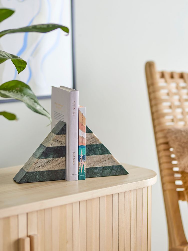 Decorative objects - Abir Bookend, Green, Marble Set of 2 - BLOOMINGVILLE MULTIBRAND HOUSE