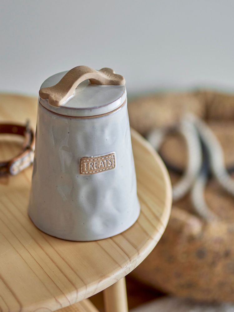Pet accessories - Bandit Jar w/Lid, White, Stoneware  - BLOOMINGVILLE MULTIBRAND HOUSE