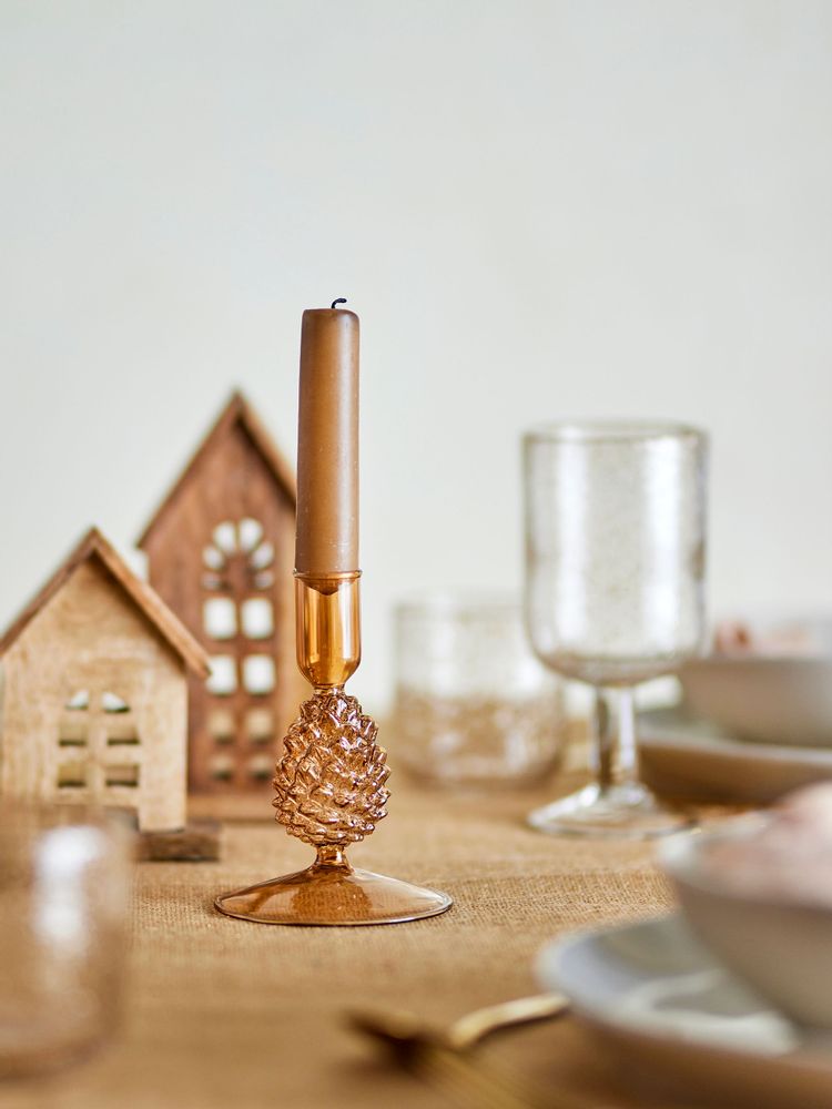 Bougeoirs et photophores  - Jisele Bougeoir, Marron, Verre  - BLOOMINGVILLE MULTIBRAND HOUSE
