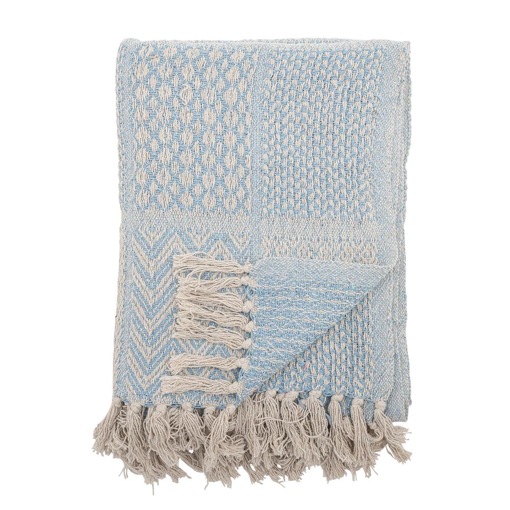 Throw blankets - Rodion Throw, Blue, Recycled Cotton - BLOOMINGVILLE MULTIBRAND HOUSE