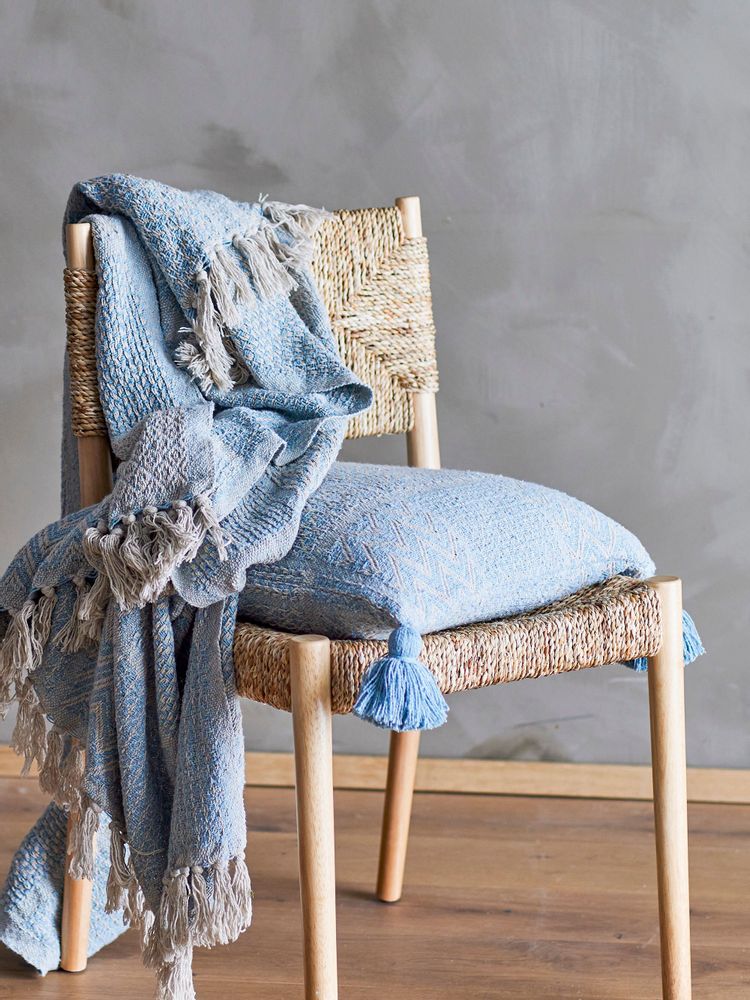 Throw blankets - Rodion Throw, Blue, Recycled Cotton - BLOOMINGVILLE MULTIBRAND HOUSE