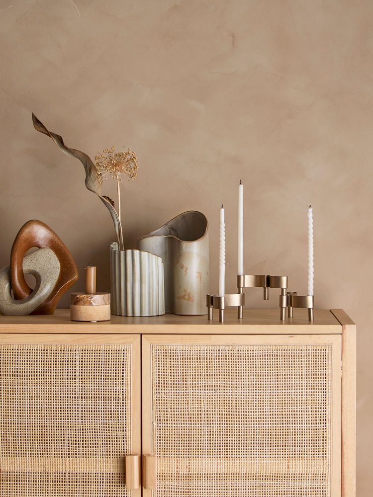 Bougeoirs et photophores - Dalin Votive & Candle Holder, Marron, Grès - BLOOMINGVILLE MULTIBRAND HOUSE